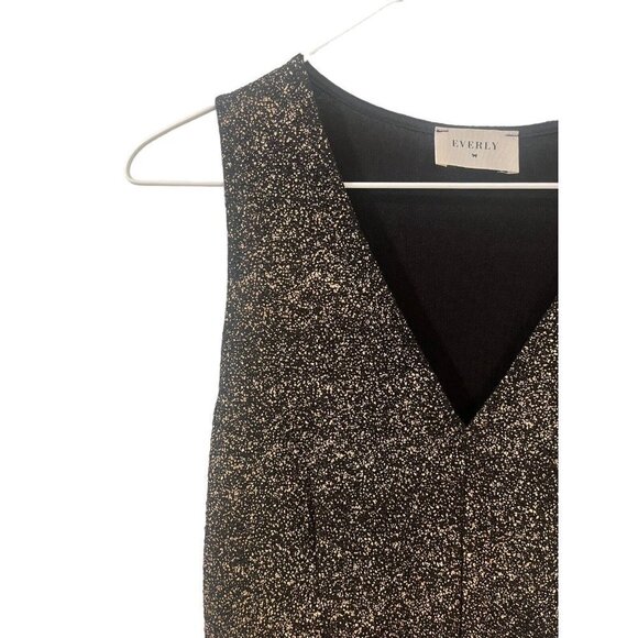 Everly Black Copper Sparkle Sleeveless Dress Medium - Picture 2 of 8